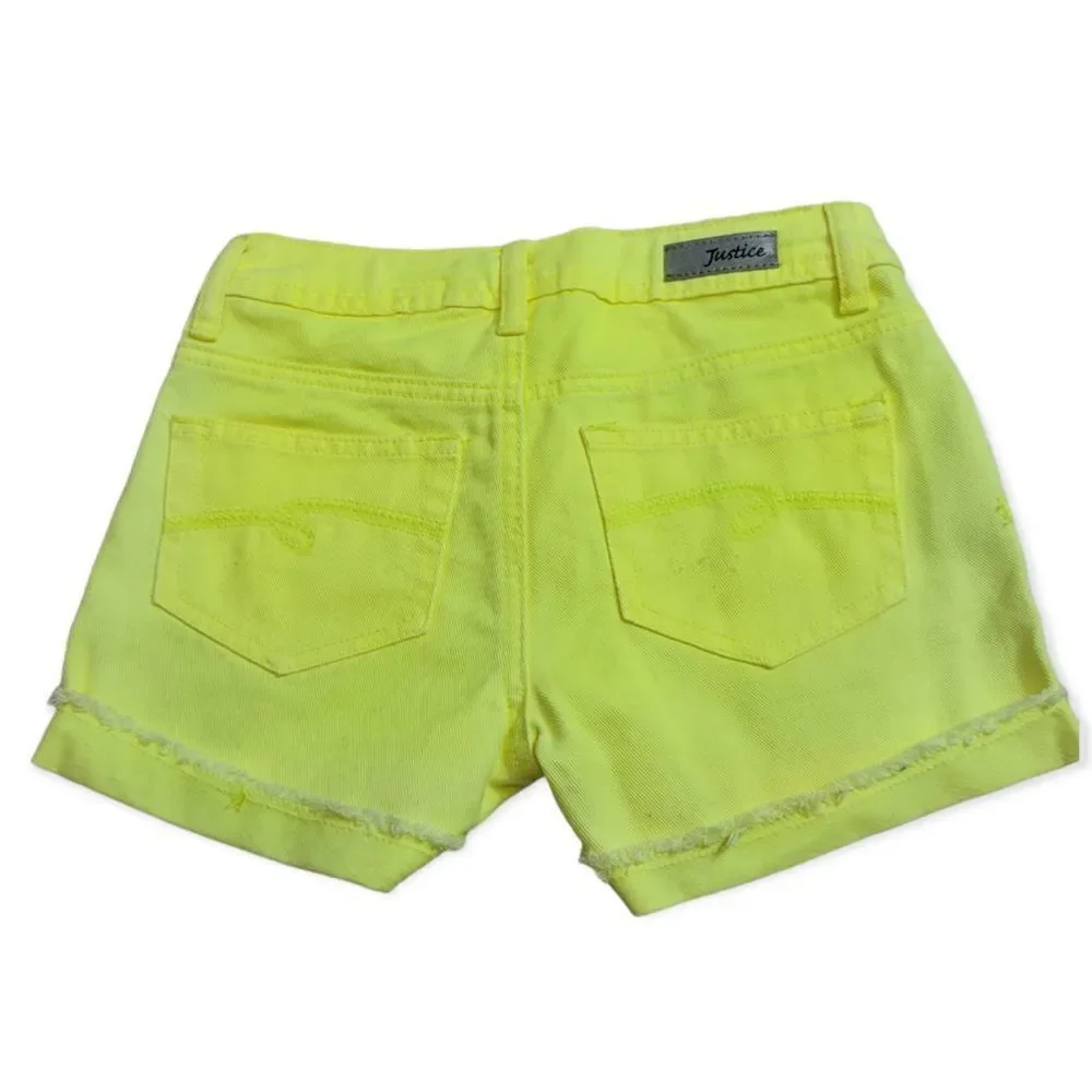 Justice florescent yellow shorts 12S